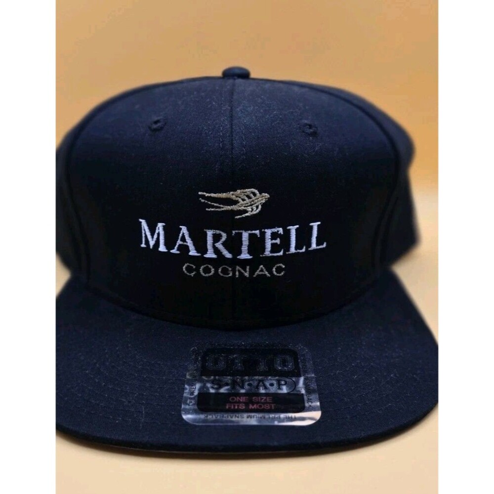 Martell Cognac Otto Snapback Hat Black Embroidered
